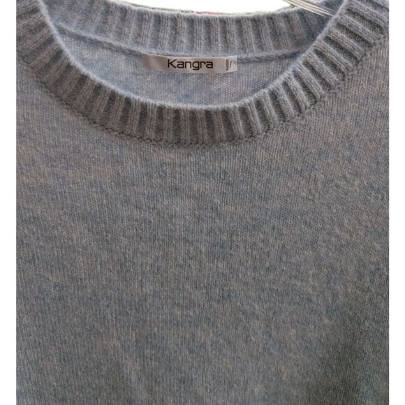 Men's Kangra Alpaca Wool Sky Blue Crew Sweater Italy Euro Old Money Academia - Picture 6 of 7